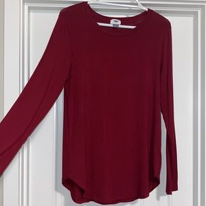 🥰Long sleeved dark red women’s t-shirt